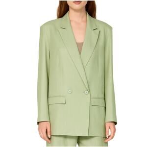 Thakoon Collective Green Oversized Linen Blend Blazer Women’s Size 6 Lightweight